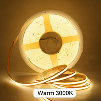 Ruban LED COB 24 V – rouleau allumé en blanc chaud 3000 K