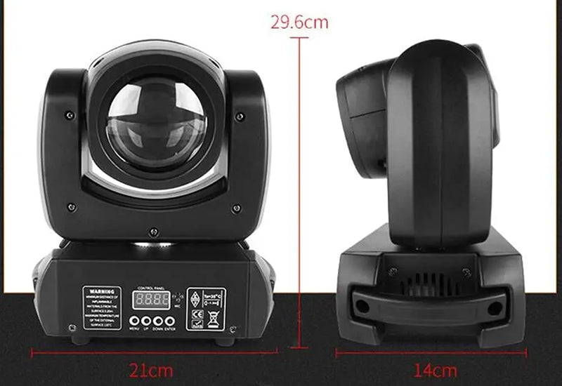 Lyre beam LED 100 W, prisme à 8 faces, 8 gobos, DMX 12 canaux