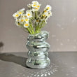 Vase boule à facettes disco en spirale, miroirs argentés, 15 cm
