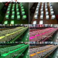 Uplight sans fil 6 x 15 W – rangées d'uplights blancs allumés en couleurs