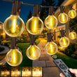 Guirlande guinguette extérieur 30 m, 30 ampoules LED G40, télécommande