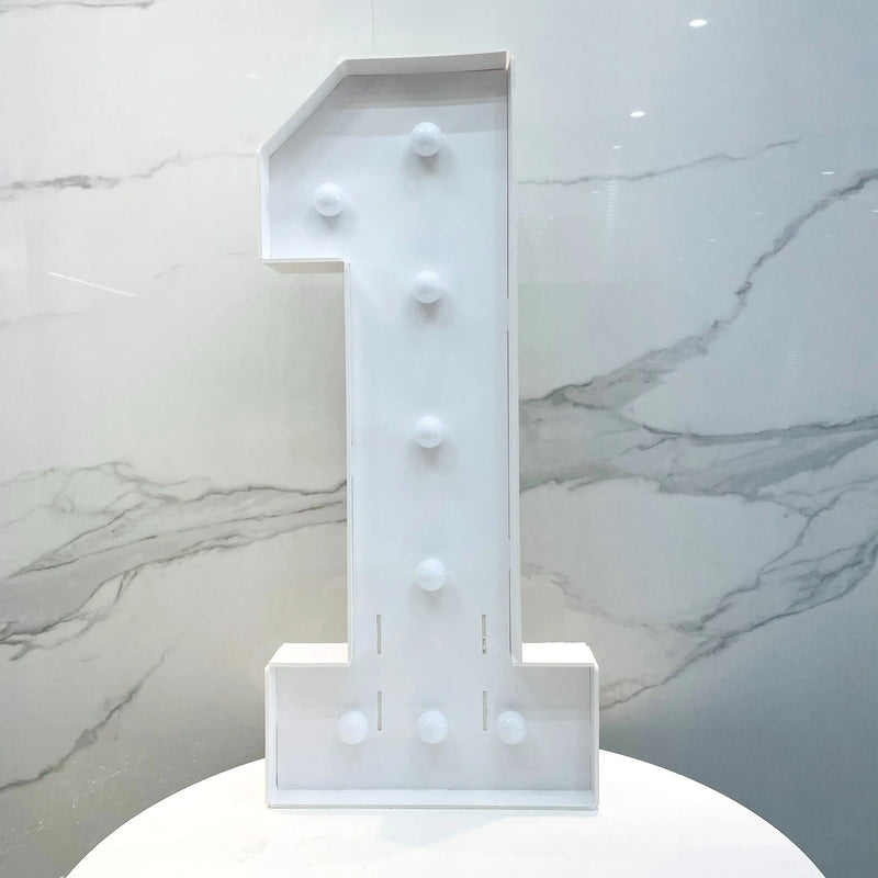 Chiffre lumineux géant 91,5 cm en carton mousse – chiffre 1 en carton mousse