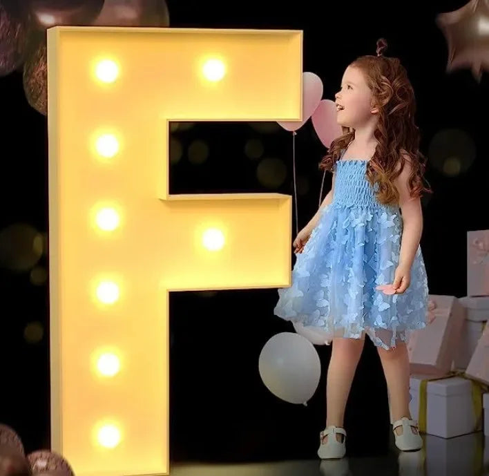 Lettre lumineuse géante à remplir de ballons, A à Z et &, 70, 100 ou 120 cm