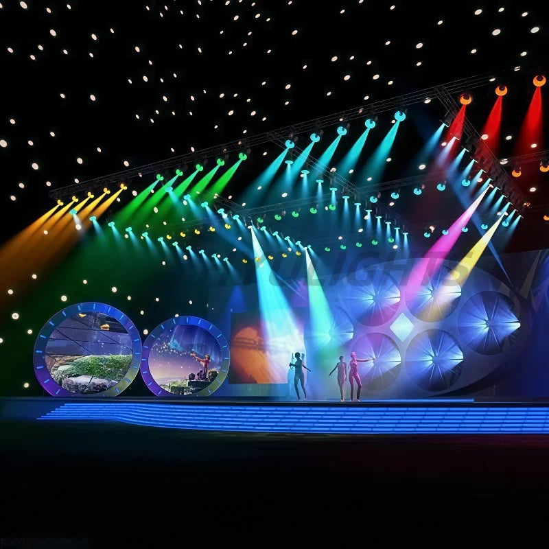 Lyres LED wash 36 x 18 W – en situation sur une grande scène