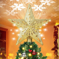 Cimier de sapin lumineux projecteur de flocons de neige, étoile ou flocon