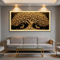 Tableau lumineux LED arbre de vie doré – vue 3