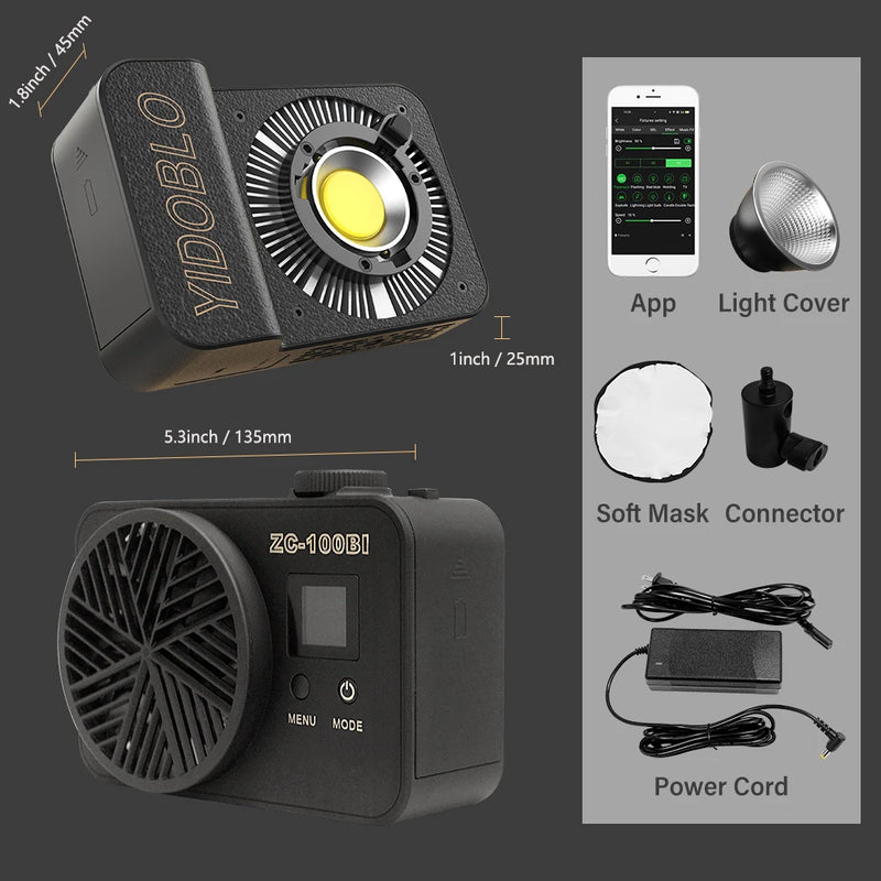 Lumière vidéo COB 100 W – vue 10
