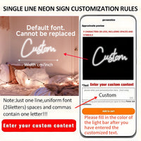Néon LED personnalisé prénom ou texte, 20 à 100 cm