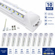 Lot de 10 tubes LED en V T8 de 60 à 240 cm pour garage et atelier