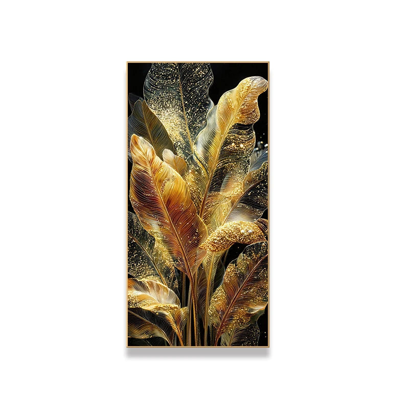 Tableau lumineux feuilles dorées – vue 11