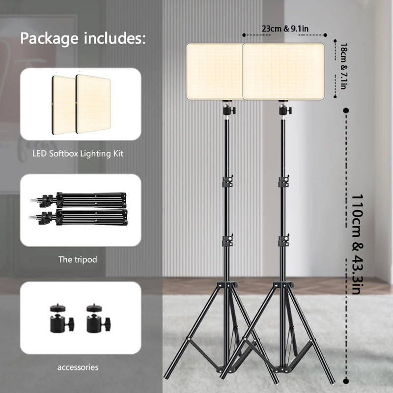 Key light LED USB sur trépied de 110 cm, streaming et visioconférence