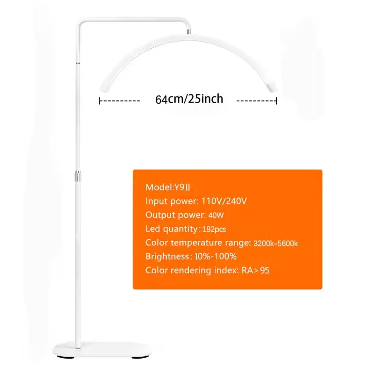 Lampe demi-lune LED sur pied – Blanc, modèle C
