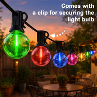 Guirlande guinguette multicolore G40 – ampoules colorées et clip de fixation sur le câble