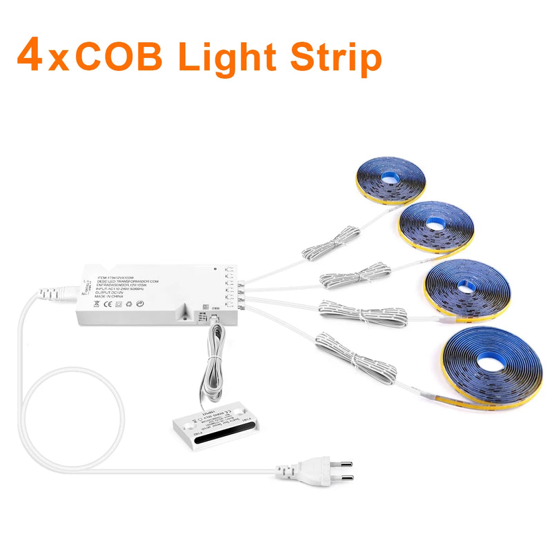 Ruban LED placard à détecteur d'ouverture de porte – kit à quatre rubans