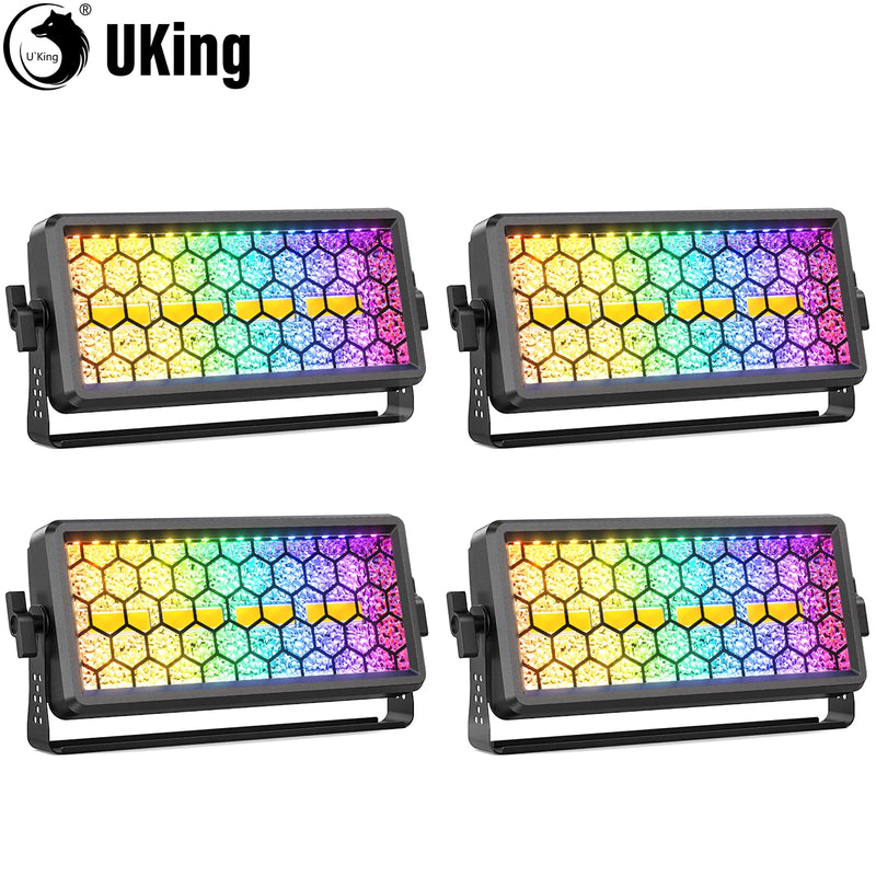 Projecteur vintage laveur de mur à 4 LED COB dorées et 36 LED RGB, DMX, à l'unité ou en lot