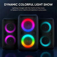 Enceinte lumineuse karaoké Bluetooth avec radio FM et micro filaire