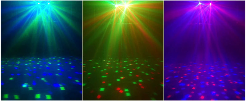 Jeu de lumière 4 en 1 sur trépied – points de lumière verts et violets projetés