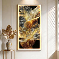 Tableau lumineux feuilles dorées – vue 4