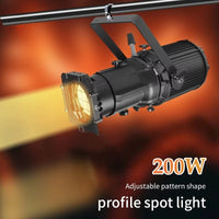 Lot de 2 projecteurs de découpe LED 200 W, blanc chaud et froid, zoom, DMX