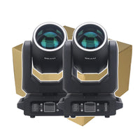 Lot de 2 lyres LED beam 200 W à anneau RGB, prismes 6 + 12, DMX 13 ou 15 canaux