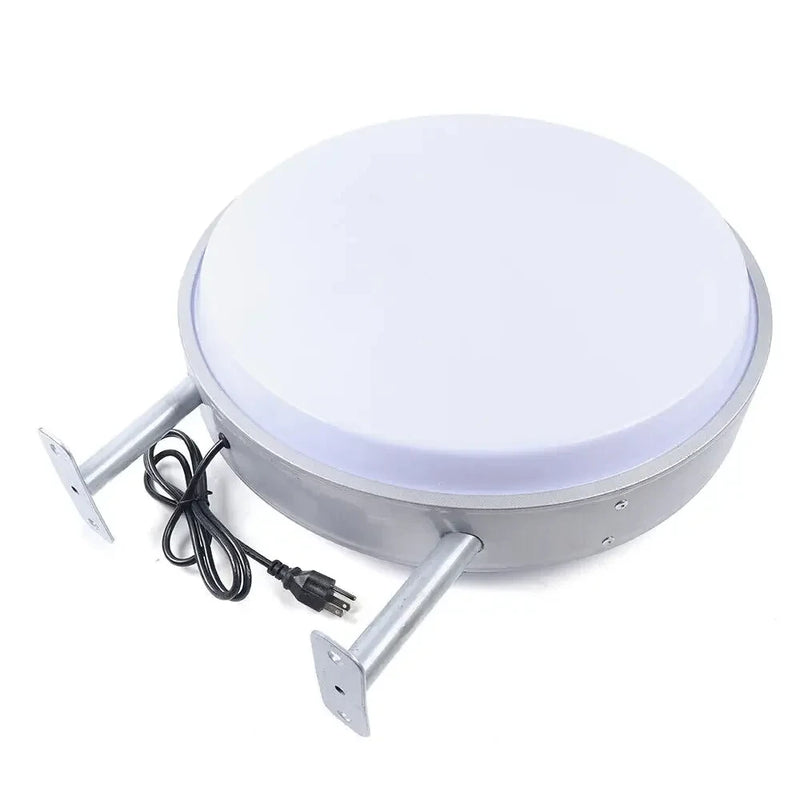 Enseigne drapeau lumineuse ronde double face 50 cm LED étanche IP67