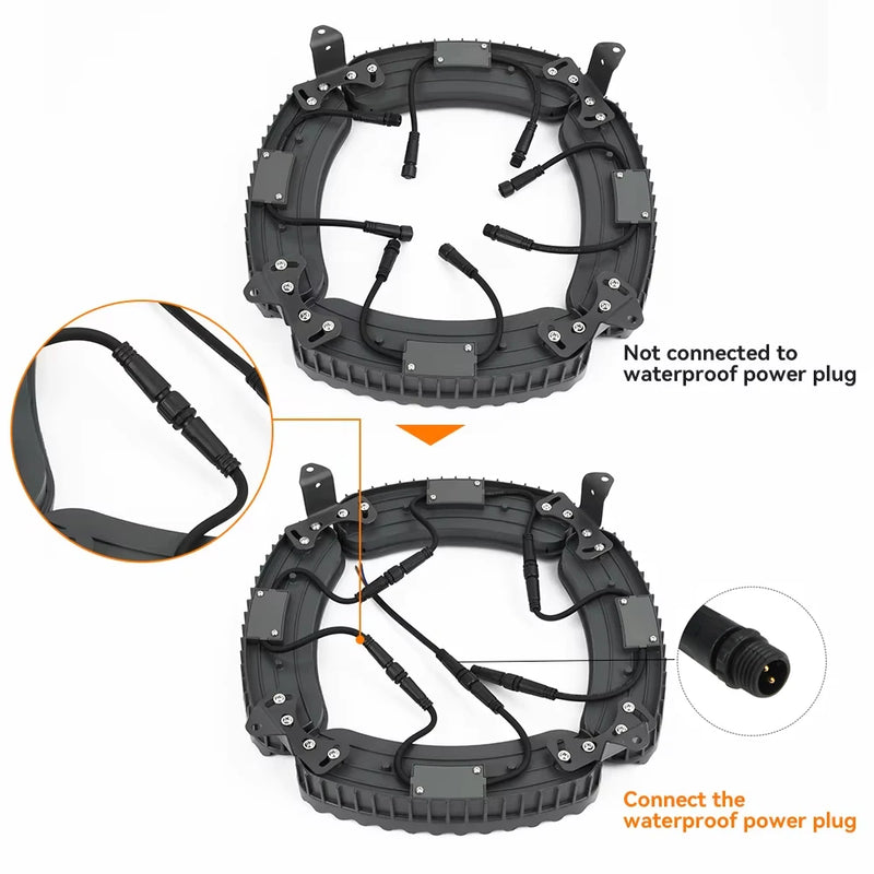 Éclairage arbre extérieur LED IP65, modules 12 W blanc chaud, 1, 4, 6 ou 7 pièces