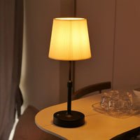 Lampe de table sans fil à abat-jour tissu, pied télescopique, 2000 mAh