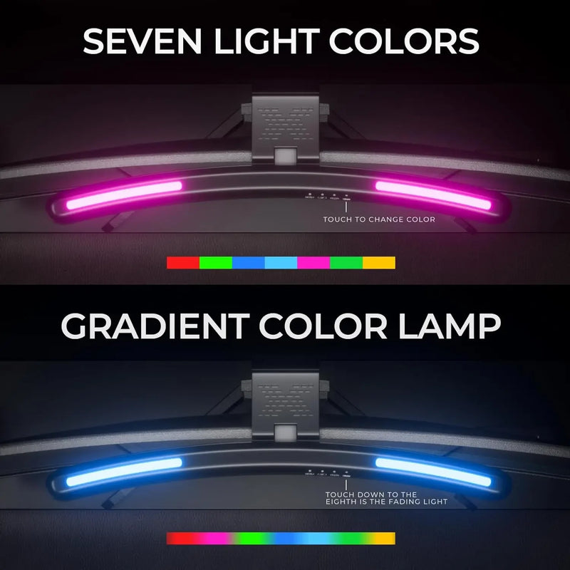 Barre lumineuse écran PC incurvée – sept couleurs de lumière et dégradé sur les extrémités