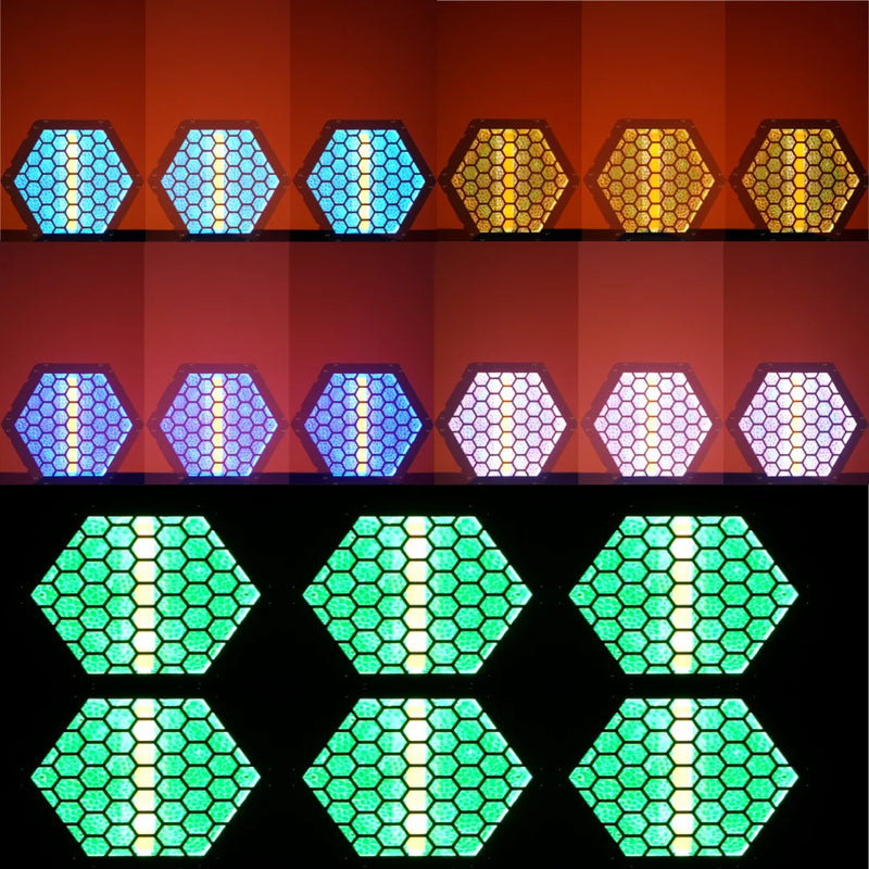 Projecteur vintage à LED COB dorée 50 W – mosaïque de couleurs RGB et de teintes blanches