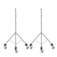 Pied de lumière inox – lot de 2 pieds inox sur roulettes