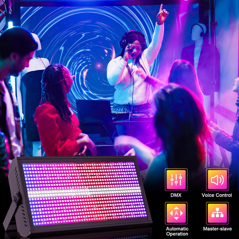 Stroboscope LED RGB et blanc 200 W DMX, lot de 4