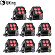 Projecteur PAR LED carré RGBW, lot de 8, télécommande et DMX