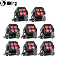 Projecteur PAR LED carré RGBW, lot de 8, télécommande et DMX