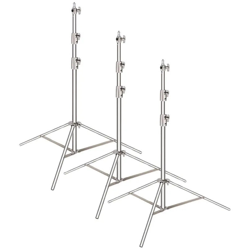 Trépied lumière inox pliable – lot de 3 trépieds inox