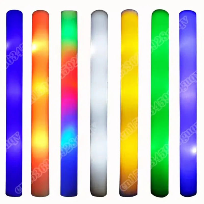 Bâtons lumineux LED en mousse, lot de 30, 3 modes, 9 coloris