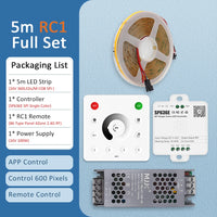 Ruban LED COB 24 V – contenu du kit de 5 m avec panneau tactile mural