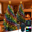 Guirlande de sapin cascade RGB avec étoile, application, télécommande, IP65, 1,8 à 2,4 m