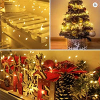 Guirlande lumineuse LED en grappes blanc chaud, télécommande, 6 à 50 m