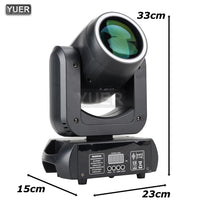 Lyre LED beam spot 150 W à anneau lumineux, 8 gobos, prismes 6 + 12, DMX 15 canaux