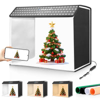 Boîte à lumière photo LED PULUZ 60 x 40 cm, 3 modes de lumière, 4 fonds PVC