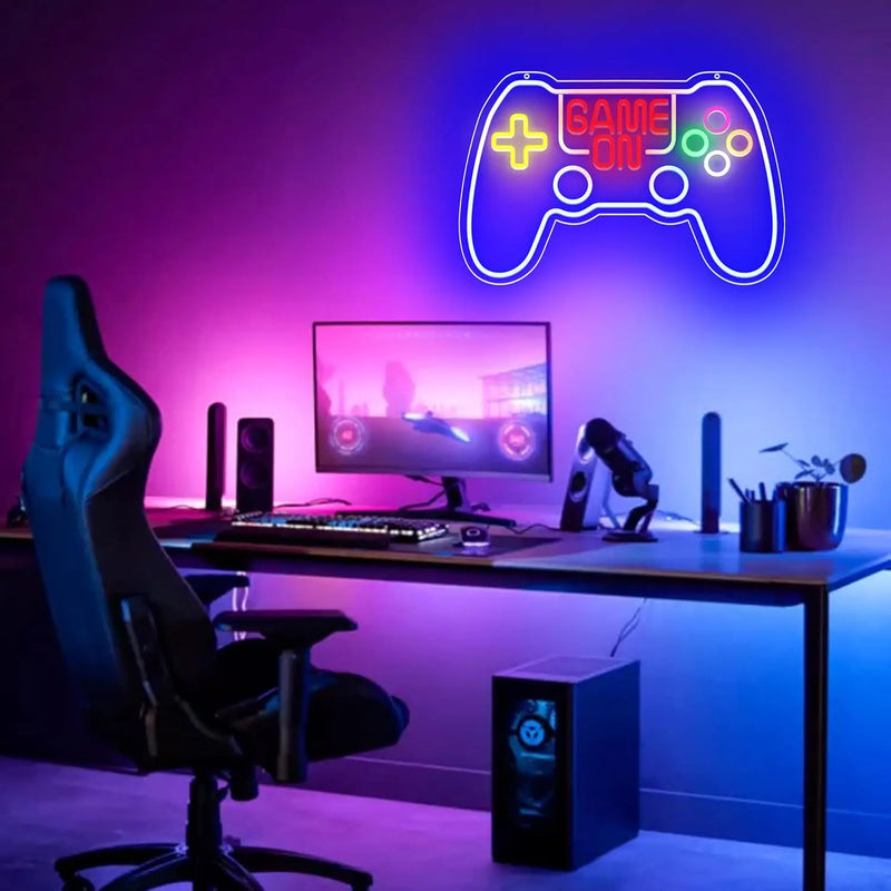 Néon gaming LED manette de jeu pour chambre de gamer, 9 modèles