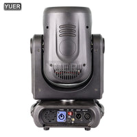 Lyre beam LED 250 W à anneau, focus et frost, 14 gobos, prismes 6 + 12, DMX 14 canaux