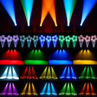 Lyre LED beam spot wash 200 W, zoom 8° à 40°, prisme à 5 faces, DMX 18 canaux