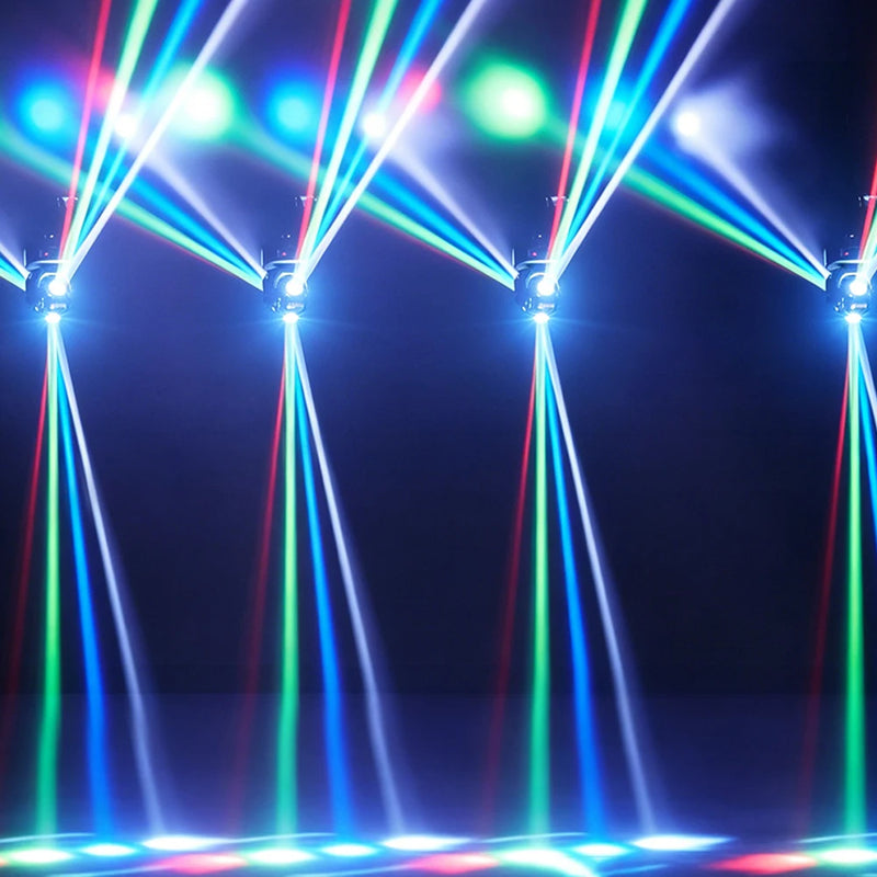 Mini lyre LED 50 W, faisceaux colorés, flash doré, DMX 13 canaux, télécommande