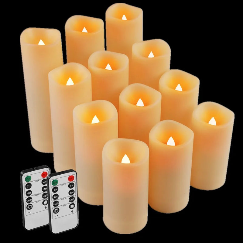 Bougies LED piliers à piles avec télécommande, de 10,5 à 17,5 cm