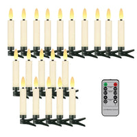 Bougies LED à clip – lot de 20 bougies à clip avec télécommande