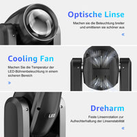Lyre beam LED COB 80 W, 18 prismes, 7 gobos, DMX 12 canaux, à l'unité ou par lot
