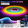 Ruban LED COB RGBIC adressable 24 V, kit Wi-Fi et Bluetooth avec télécommande, 1 à 25 m