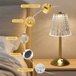 Lampe de table sans fil effet cristal, tactile, rechargeable, 30 cm