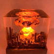 Lampe volcan ou champignon atomique en résine LED, cube 5 cm, USB